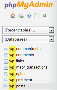 PHPMyAdmin WordPress