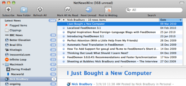 NetNewsWire Mac RSS Feed Reader
